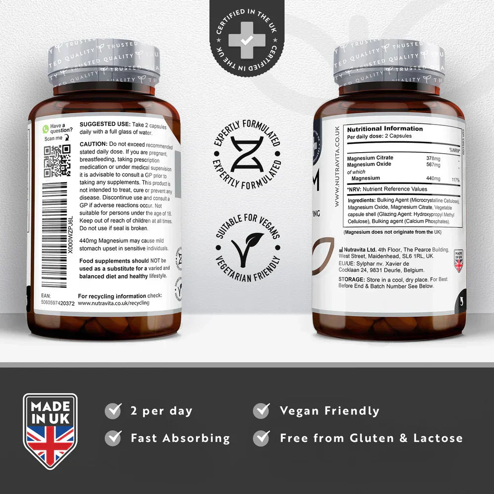 Magnesium 220 mg (Zweikomponenten) – 180 Kapseln