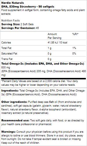 DHA 830 mg - 90 Gelkapseln