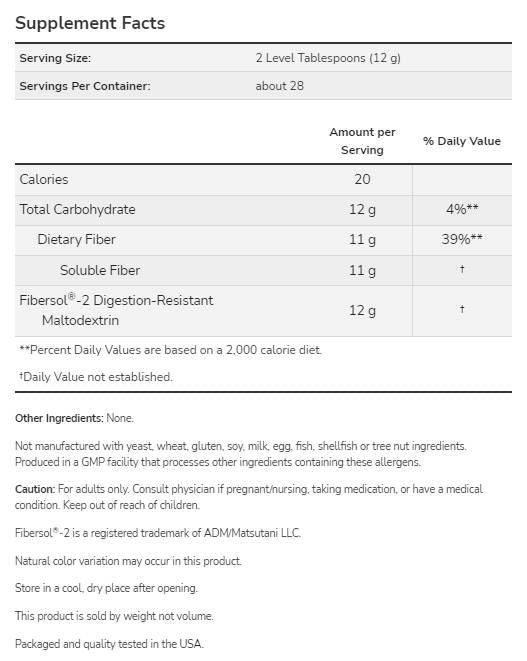 Prebiotische Faser mit Fiberol® -2 - 340 Gramm