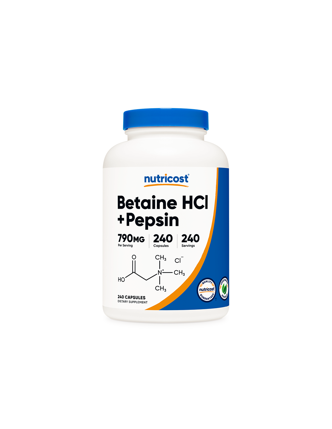 Verdauung - Betainhydrochlorid + Pepsin, 240 <tc>Nutricost</tc> Kapseln