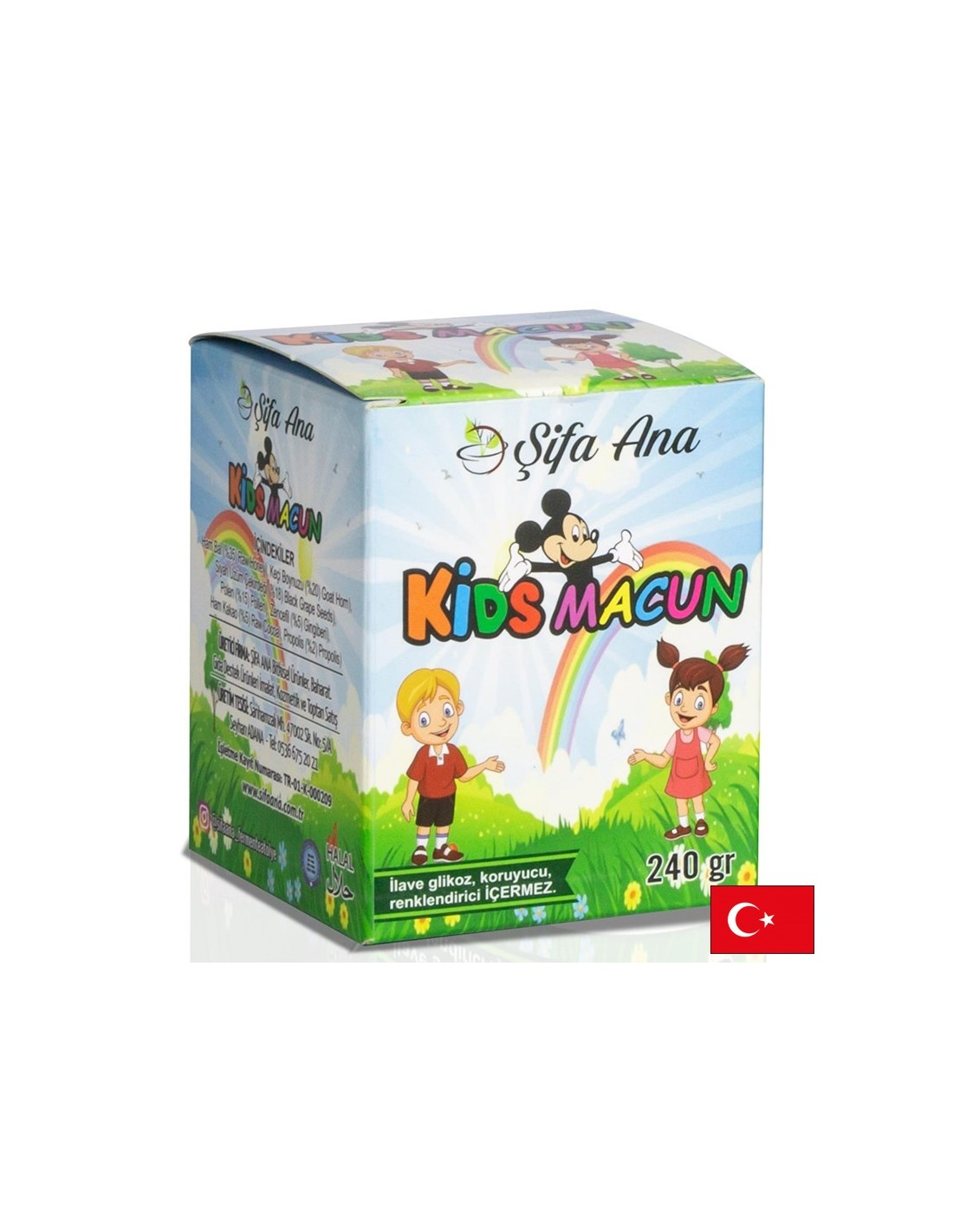 Pflanzliche immunstärkende Paste für Kinder – Mit Propolis, Bienenpollen und Honig, Johannisbrot, Ingwer, Rohkakao, 240 g