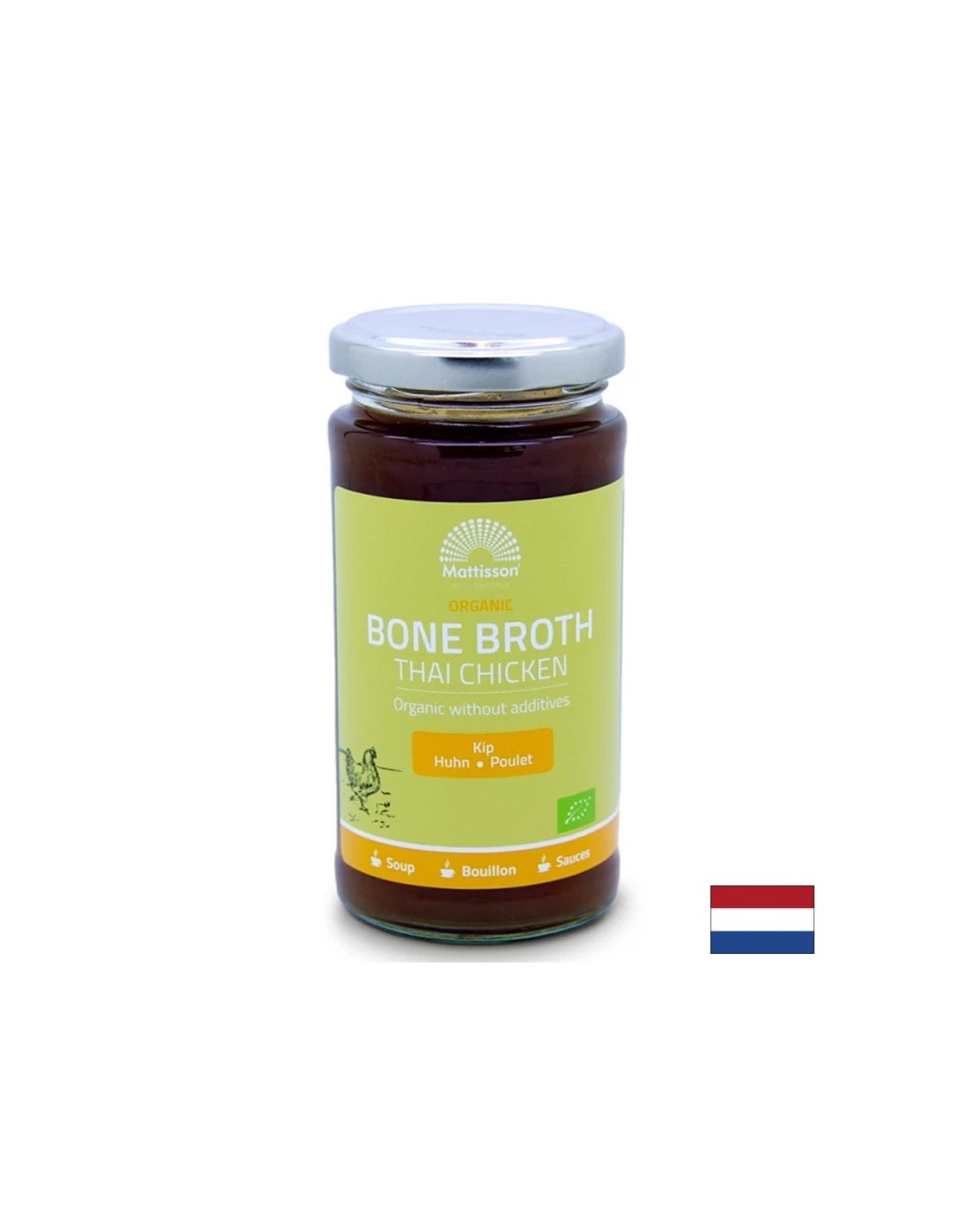 Hühnerknochenbrühe – Gelenk- und Verdauungsunterstützung, Bio, 240 ml