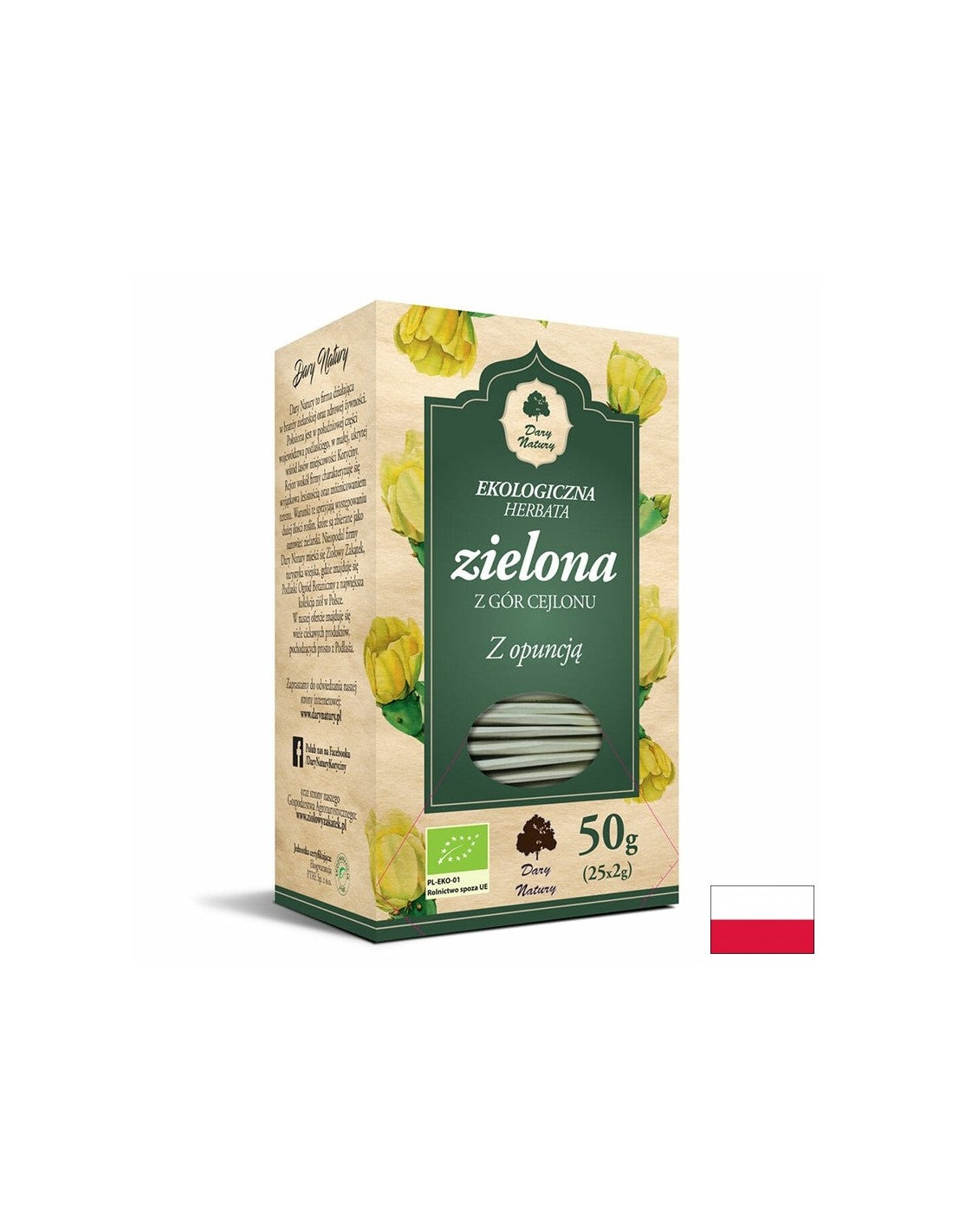 Grüner Tee mit Kaktusfeige Bio, 25 Filterbeutel
