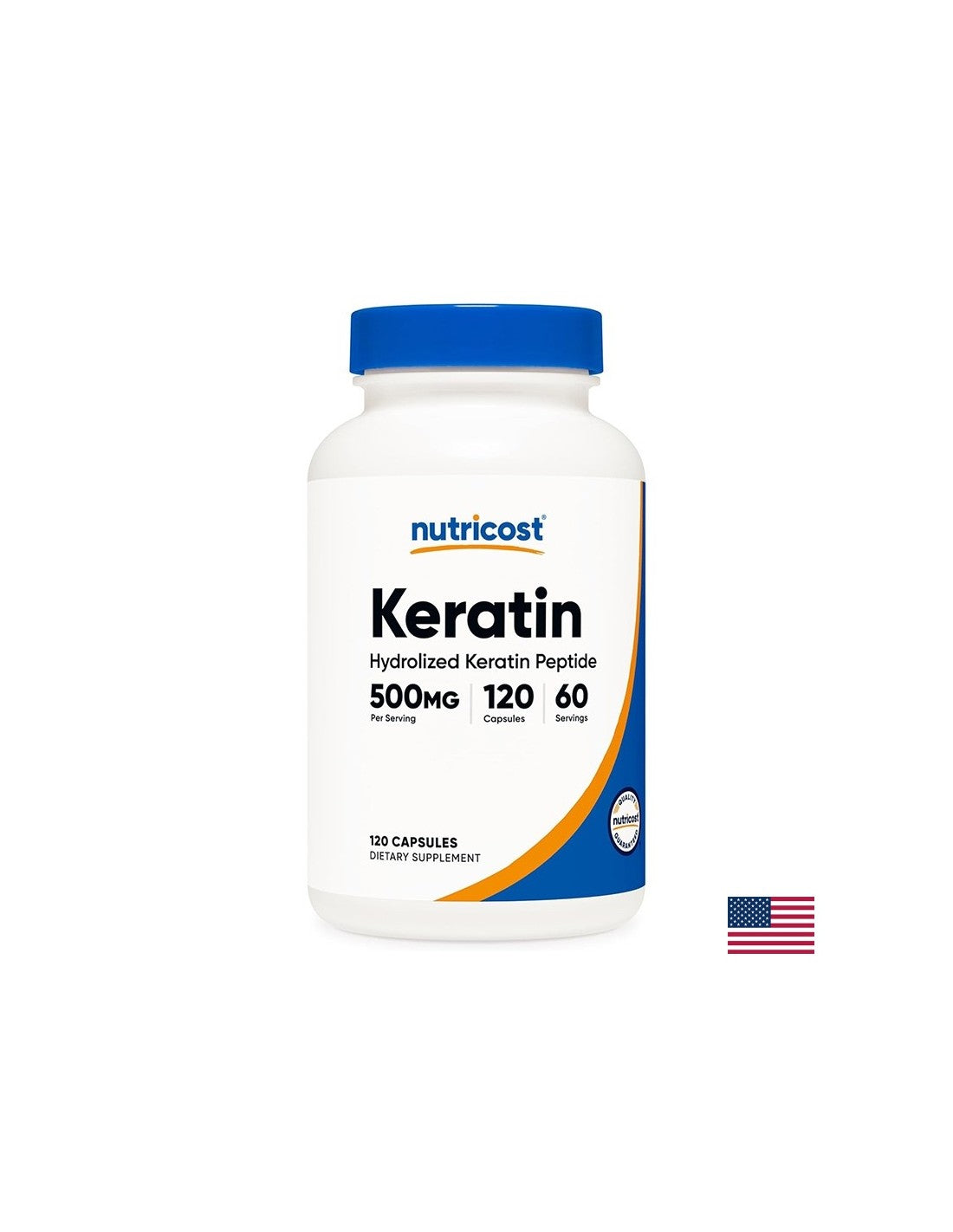 Haare, Haut, Nägel – Keratin (hydrolysierte Keratinpeptide), 250 mg x 120 Kapseln
