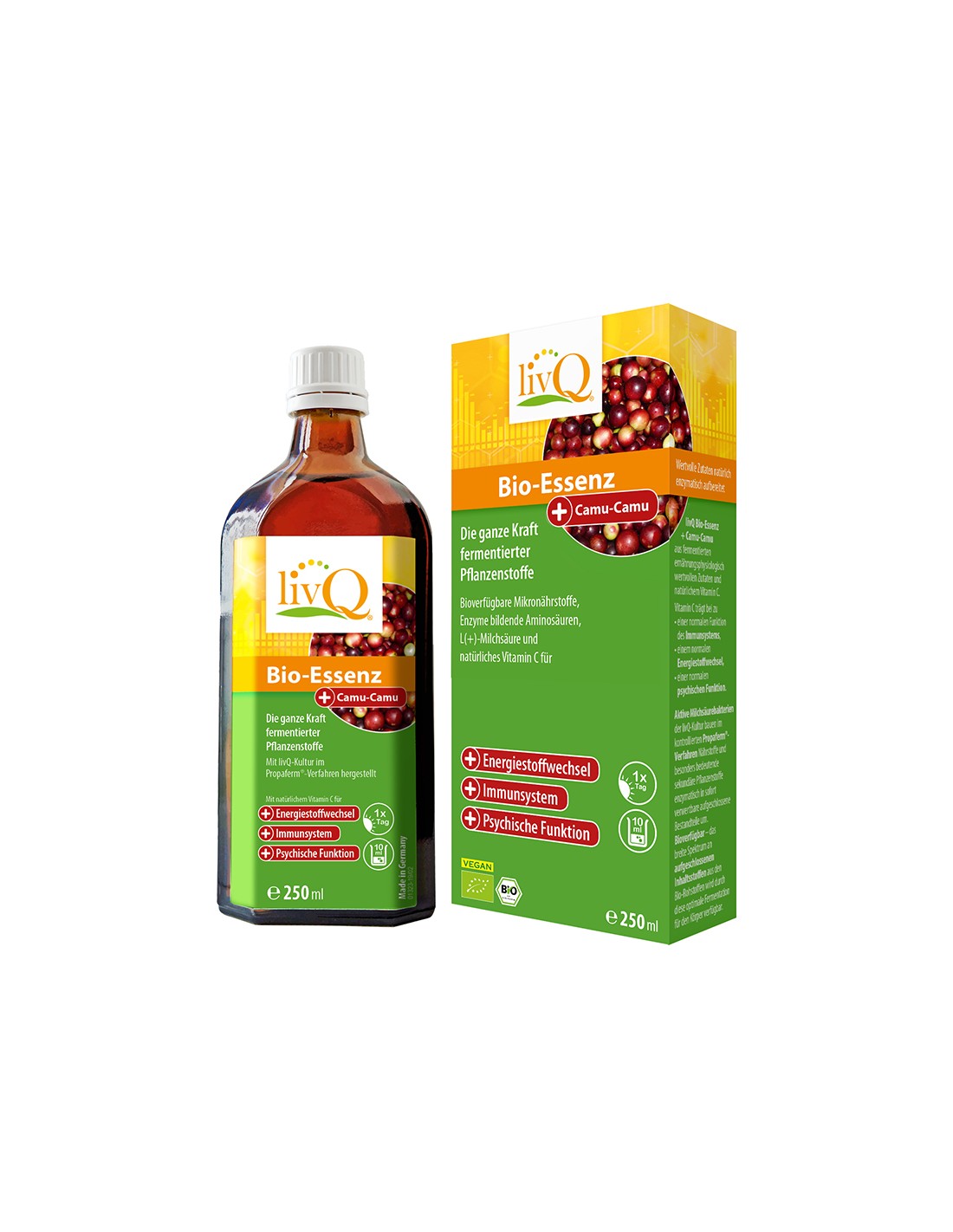 Sirup mit fermentiertem Pflanzenextrakt aus Camu-Camu Bio, 250 ml <tc>LivQ</tc>