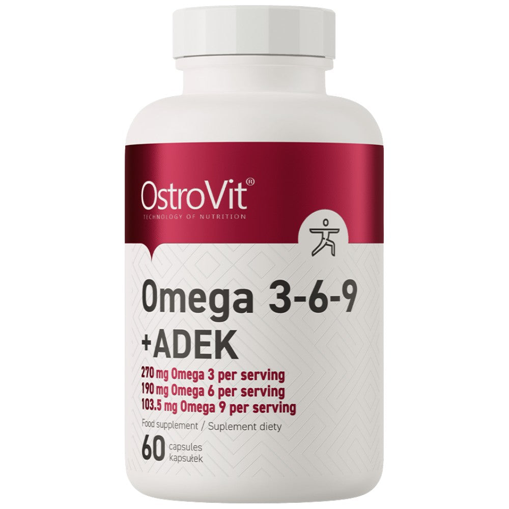 Omega 3-6-9 + Adek | Vitamin A + D + E + K 60 Gelkapseln