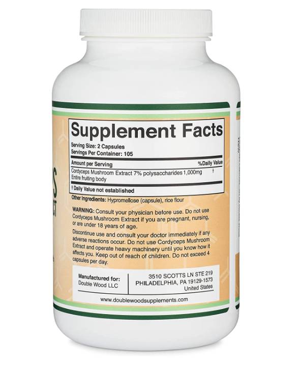 Cordyceps Mushroom Extract 1000 mg - 210 capsules - Nutra Best Europe