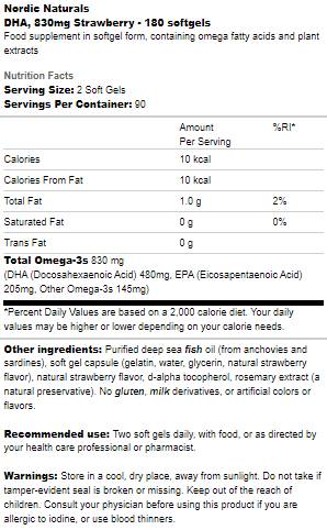 DHA 830 mg - 180 Gelkapseln