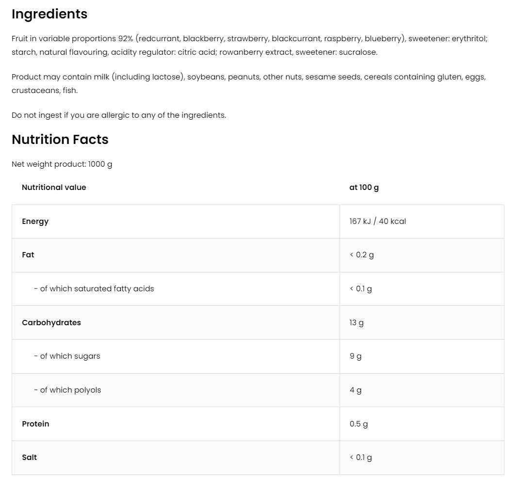 Waldfruchtgelee | 92% echte Früchte ~ kein Zucker zu Zucker 1000 Gramm