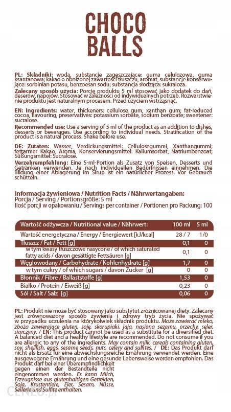 Sirup Zero Kalorie | Choco -Bälle - 500 ml