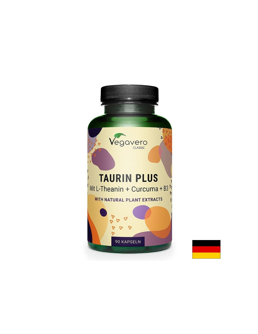 Gegen Stress und Müdigkeit – Taurin + L-Theanin, Kurkuma und Vitamin B3, 90 Kapseln