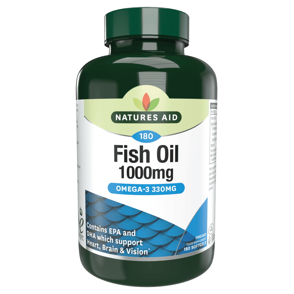 Omega-3-Fischöl (Omega-3-Fischöl) 1000 mg 180 Weichkapseln NaturesAid