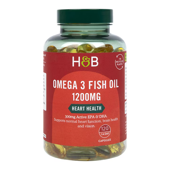 Konzentriertes Omega-3-Fischöl (Omega-3-Fischöl) 1200 mg 120 Kapseln HOLLAND & BARRETT