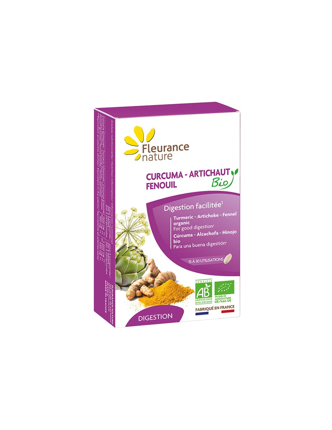 Unterstützung der Leber und gute Verdauung – Kurkuma mit Artischocke und Fenchel, Bio, 30 Tabletten