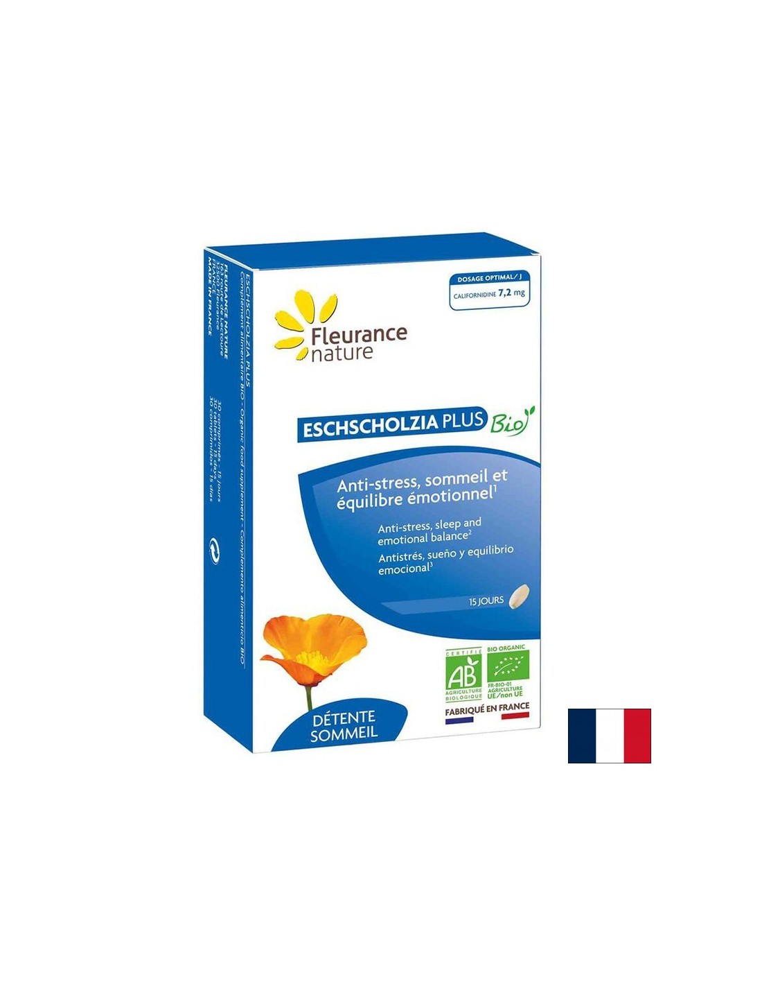 Stress und Schlaflosigkeit - Esholtsia Plus, 30 Tabletten Fleurance Nature