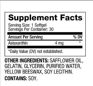 Astaxanthin 4 mg - 60 Gel capsules - Nutra Best Europe