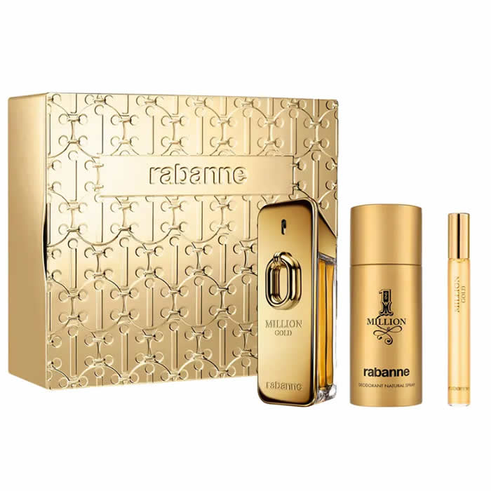 Rabanne Million Gold Eau de Parfum intensives Spray 100ml Set 3 Stücke