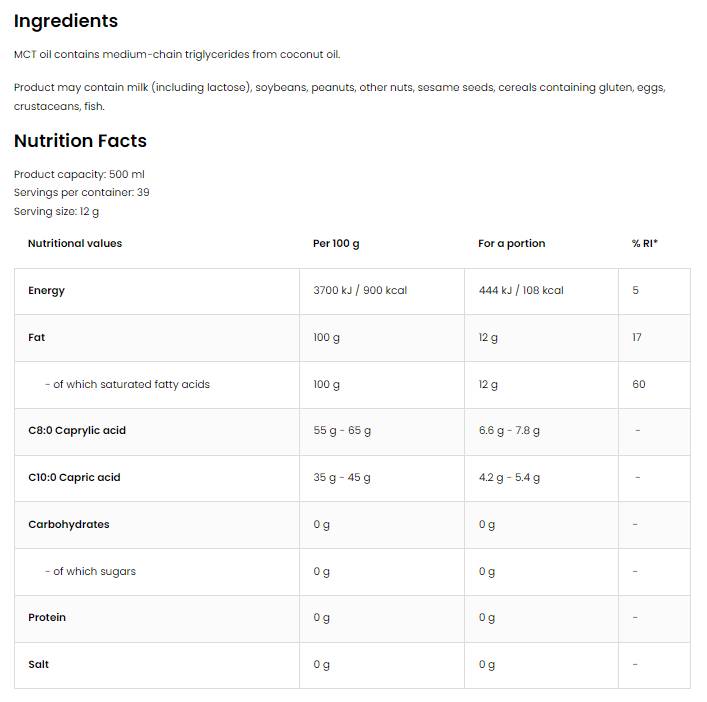 MCT Kokosnussöl | Premiumqualität C8 + C10 500 ml
