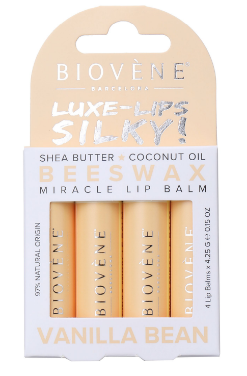 Lippenbalsam mit Bienenwachs und Vanille – samtiges Gefühl – 4 Stück