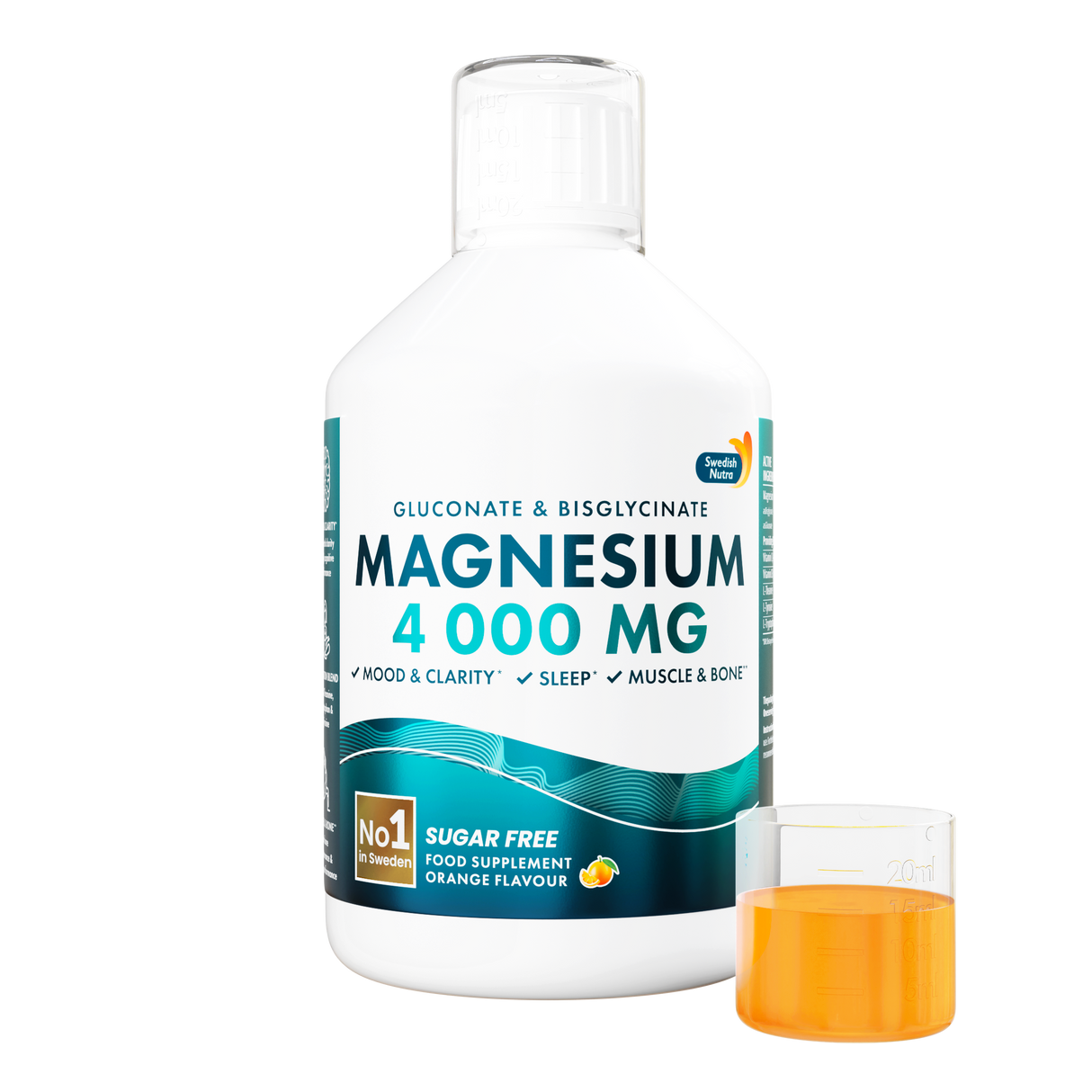Flüssiges Magnesium 4000 (Bisglycinat und Gluconat) | 500 ml