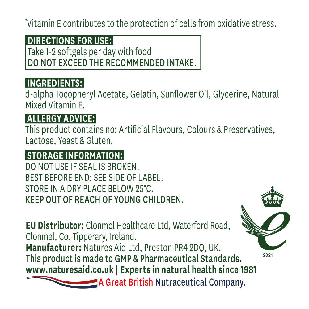 Vitamin E Natural 400iu 60 Kapseln <tc>Natures Aid</tc>