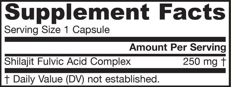 Shilajit Fulvinsäurekomplex 250 mg - 60 Kapseln