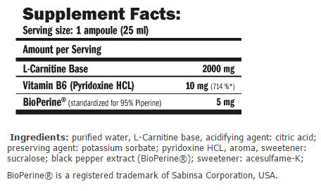 Carniline ® Pro Fitness 2000 / 25ml. / 1 Ampere.