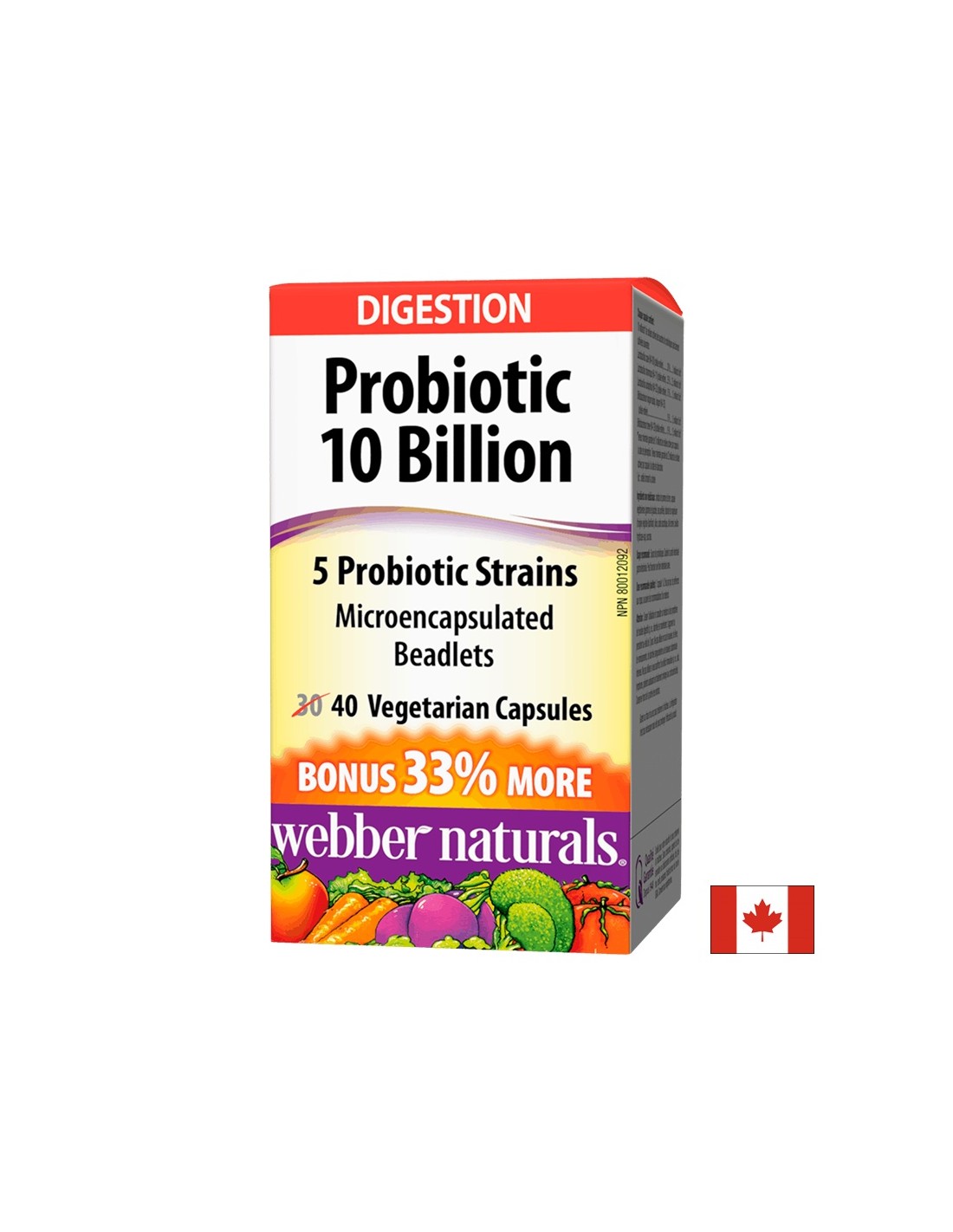 Probiotische 5 Stämme, 10 Milliarden aktive Probiotika x 40 Kapseln