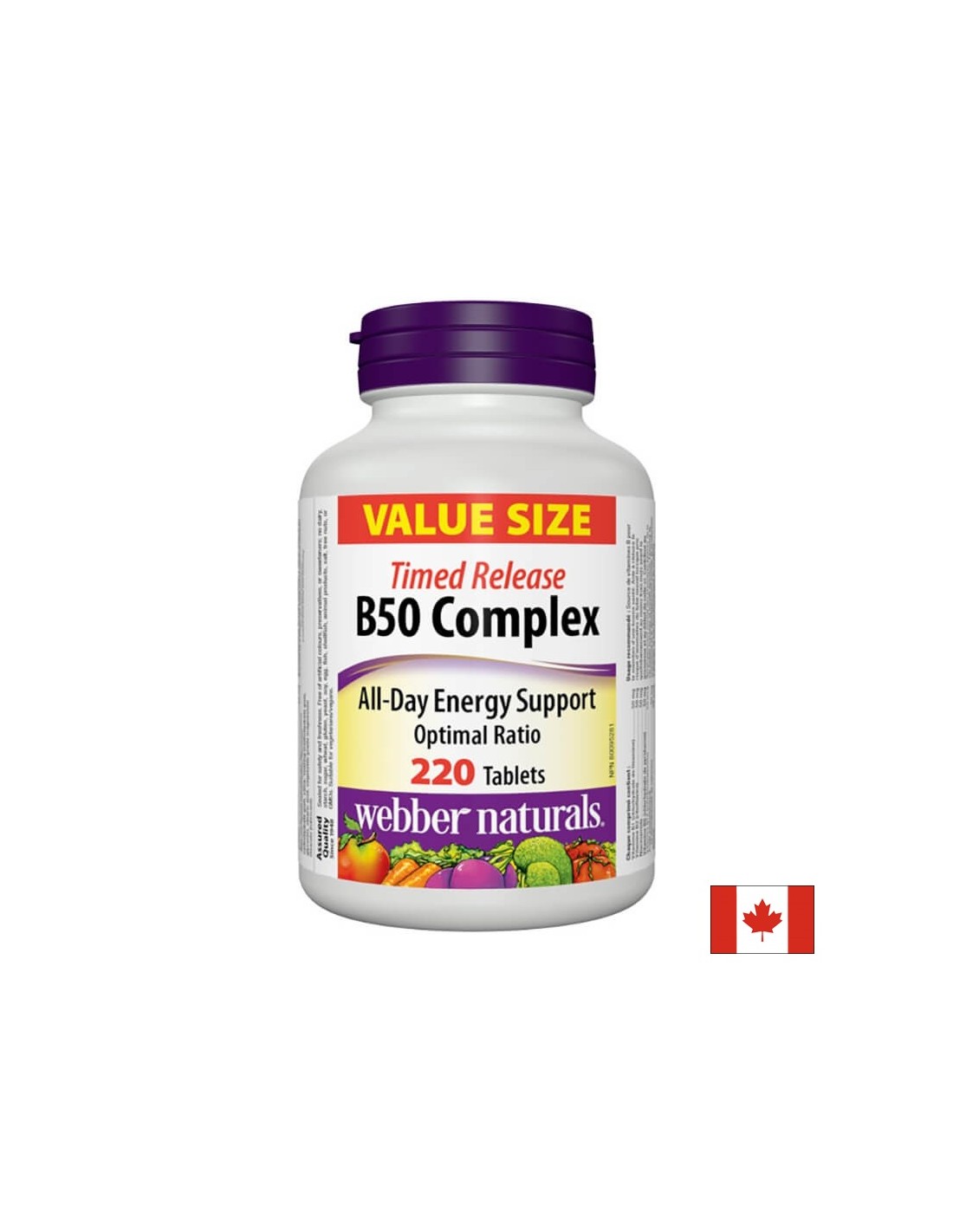 Energie, Gehirnaktivität und Herz-Kreislauf-System – Vitamin B50-Komplex, 220 Tabletten