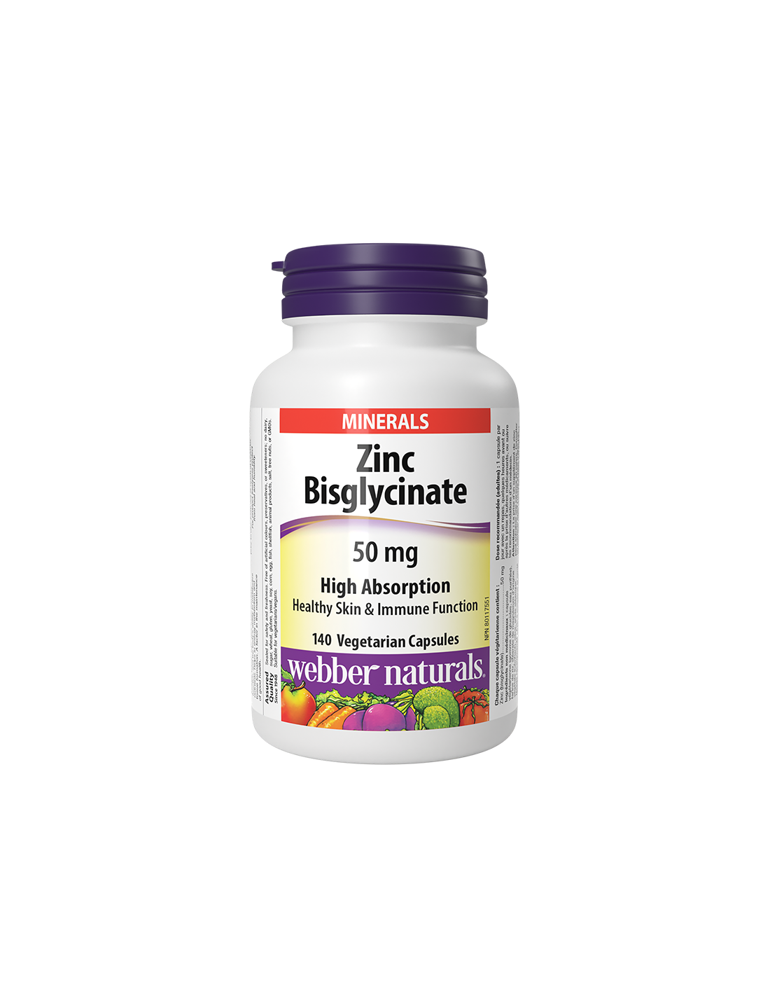 Immunität – Zinkbisglycinat (hohe Absorption), 50 mg/140 V Kapseln