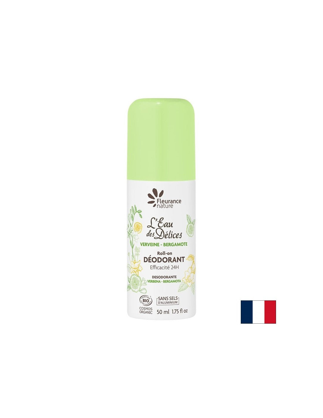 Roll-on-Deodorant mit Eisenkraut- und Bergamottenwasser, 50 ml Fleurance Nature