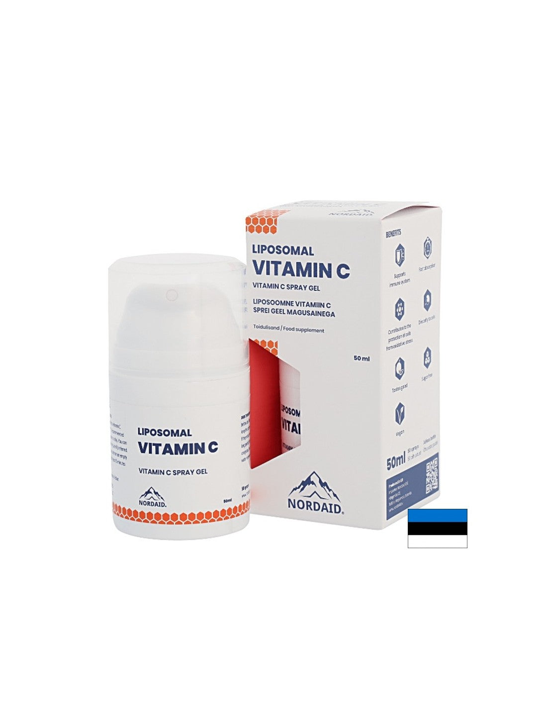 Immunität – Liposomales Vitamin C – Mundspray-Gel mit Mangogeschmack, 50 ml <tc>Nordaid</tc>