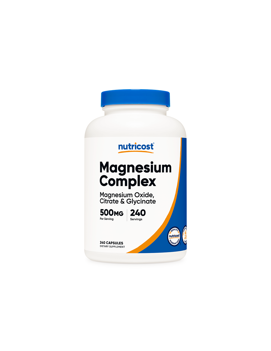 Nerven- und Muskelfunktion – Magnesiumkomplex, 500 mg x 240 Kapseln <tc>Nutricost</tc>