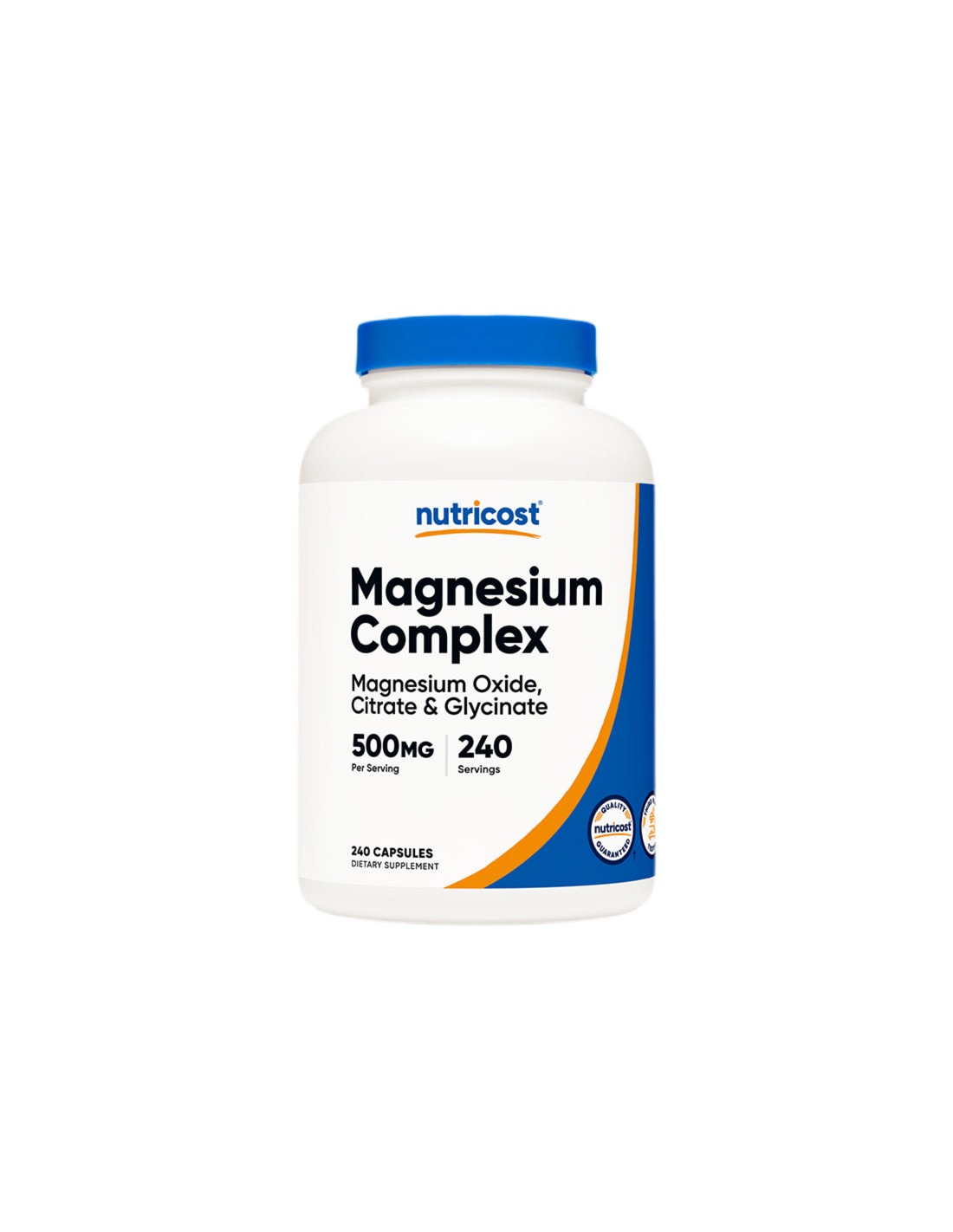 Nerven- und Muskelfunktion – Magnesiumkomplex, 500 mg x 240 Kapseln <tc>Nutricost</tc>