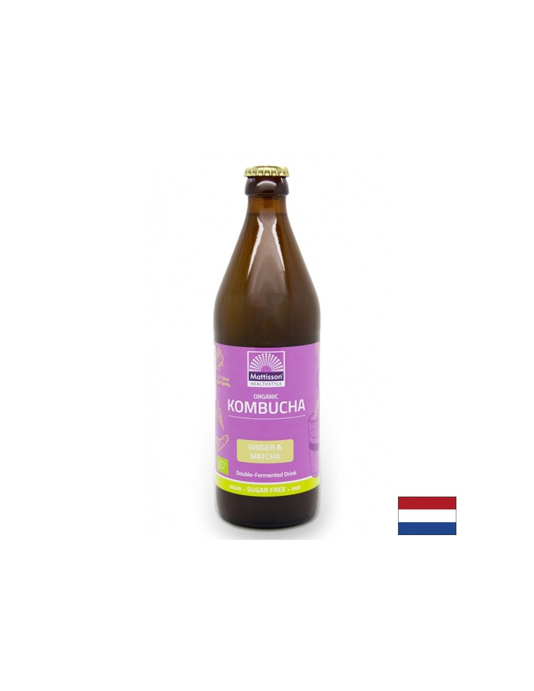 Kombucha mit Ingwer & Matcha Bio, 500 ml