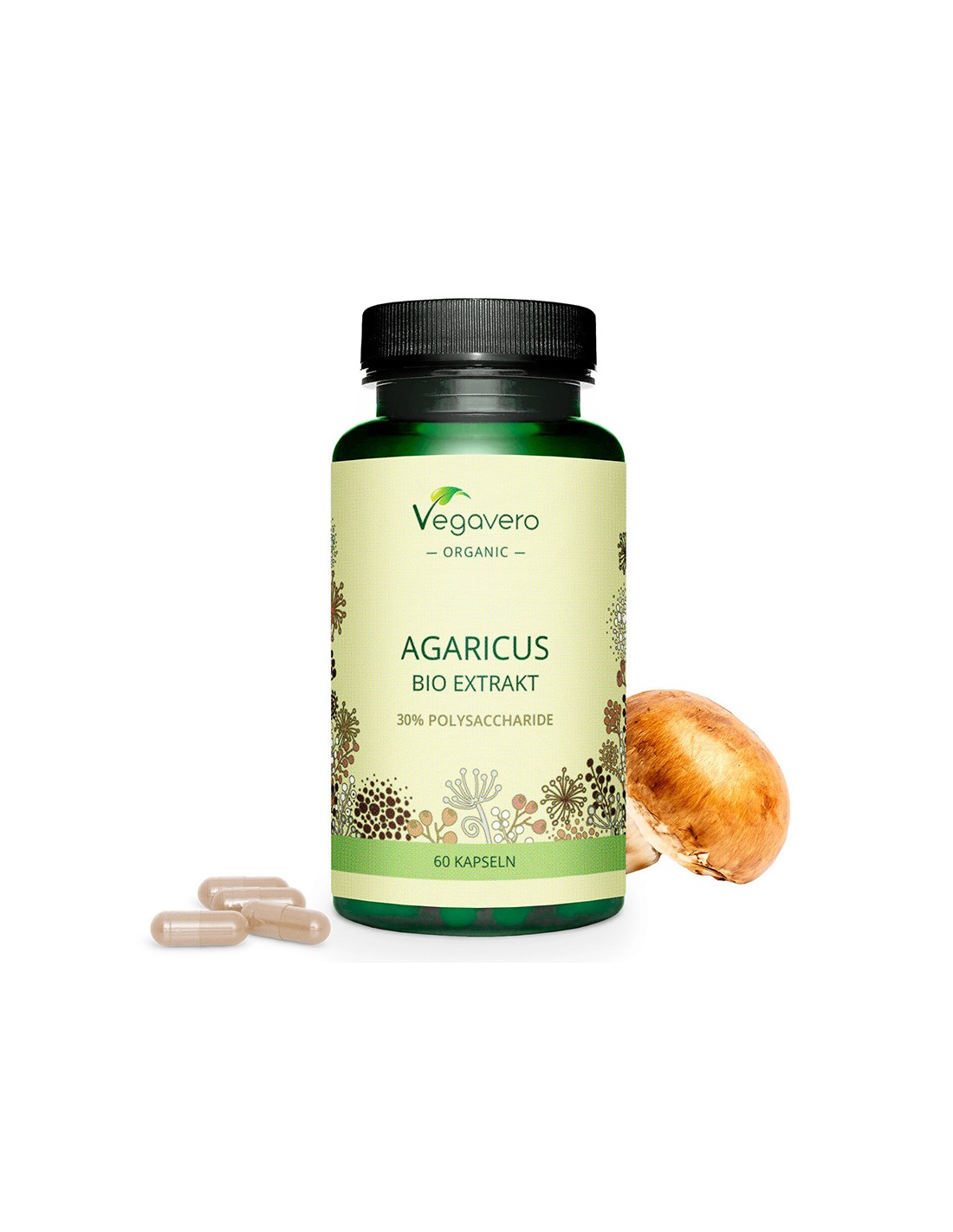 Natürlicher Immunmodulator - Bio Agaricus (Extrakt), 60 Kapseln <tc>Vegavero</tc>