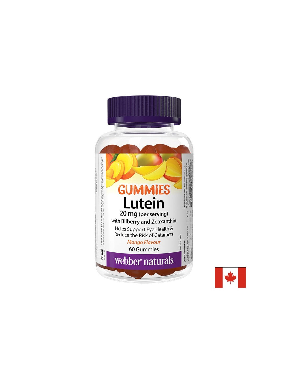 Augengesundheit – Lutein mit Brombeere und Zeaxanthin, 60 Kapseln, Mangogeschmack