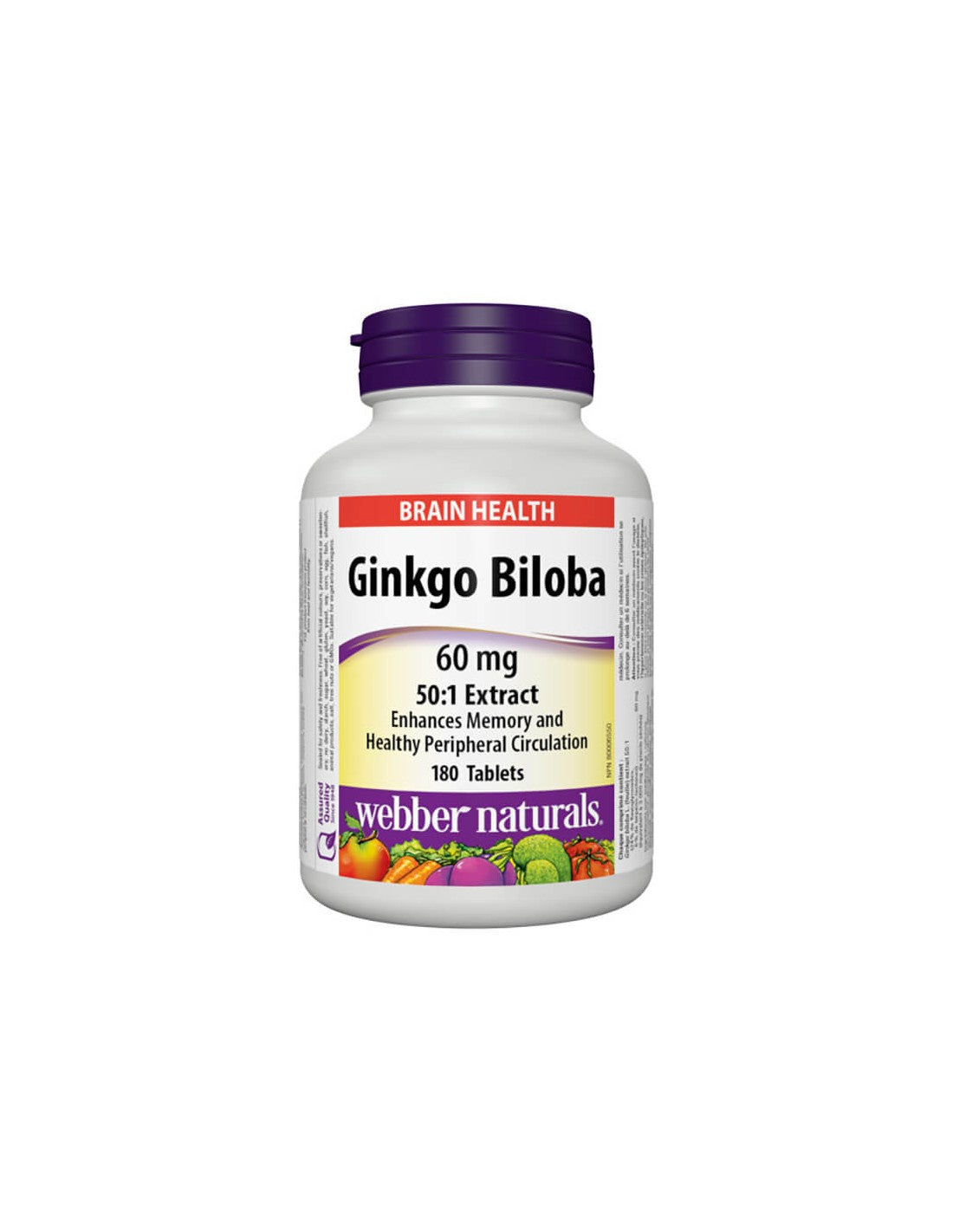 Gedächtnis, Konzentration, Durchblutung – Ginkgo biloba 60 mg, 180 Tabletten
