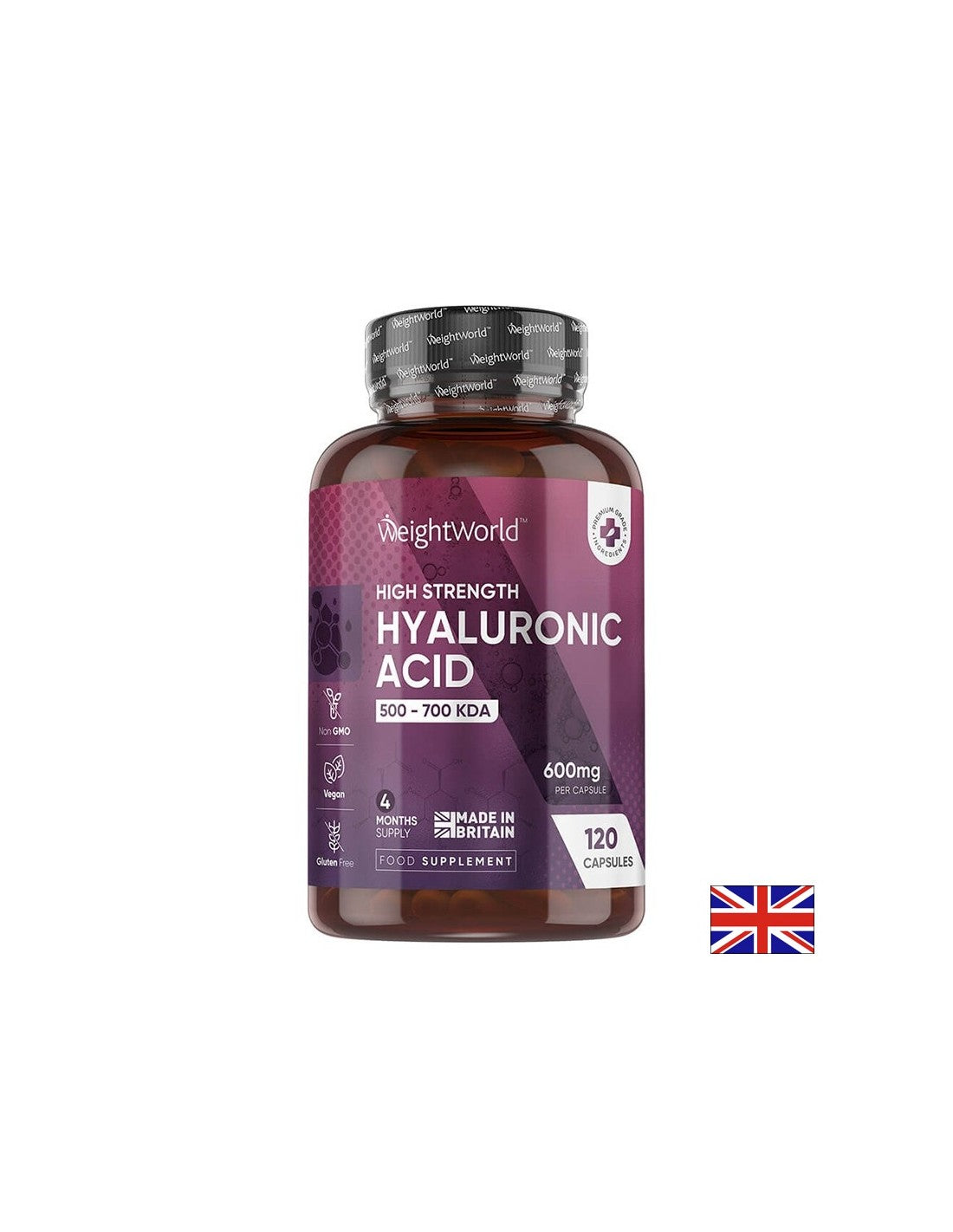 Haare, Haut, Nägel – Hyaluronsäure, 600 mg x 120 Kapseln