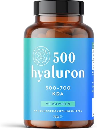 Hyaluronsäure mit Zink - vegane Kapseln für 3 Monate - Alpha -Lebensmittel - Hergestellt in Deutschland