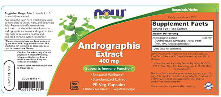 Andrographis Paniculata Extrakt 400 mg - 90 Kapseln