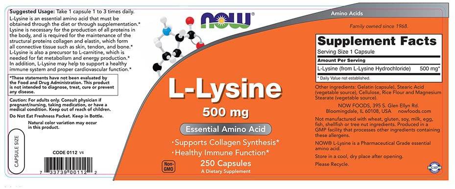 L -Lysin 500 mg - 100 Kapseln