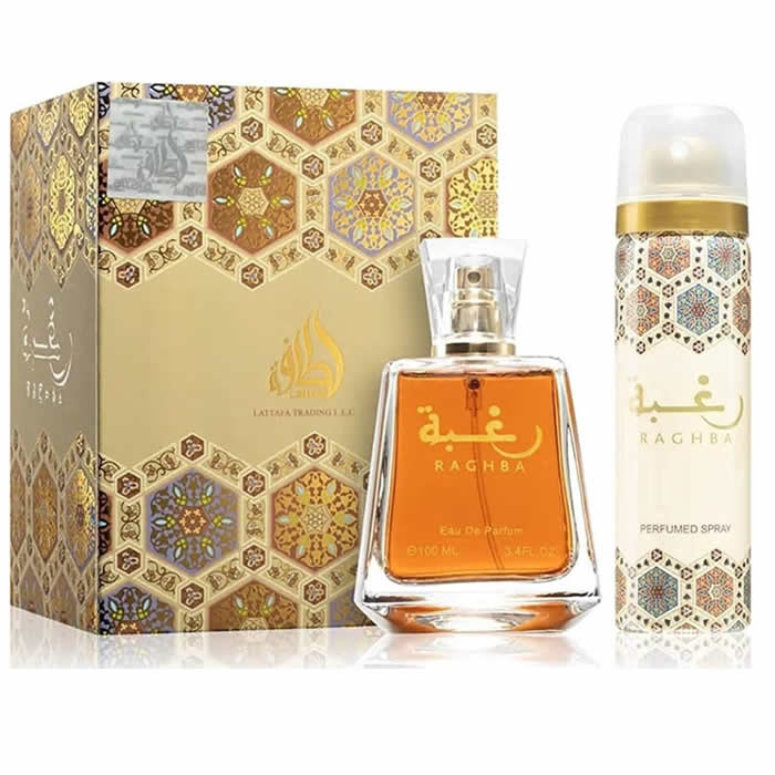 <tc>LATTAFA</tc> RAGHBA EAU DE PARFUM SPRAY 100ML + RAGHBA PARFUMED SPRAY 50ML