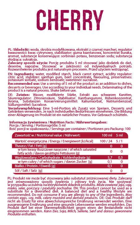 Sirup Zero Kalorie | Kirsche - 500 ml