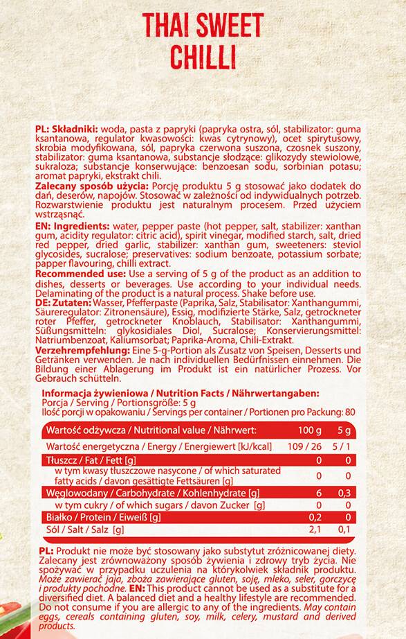 Thai süße Chilisauce | Kalorienarme - 400 ml