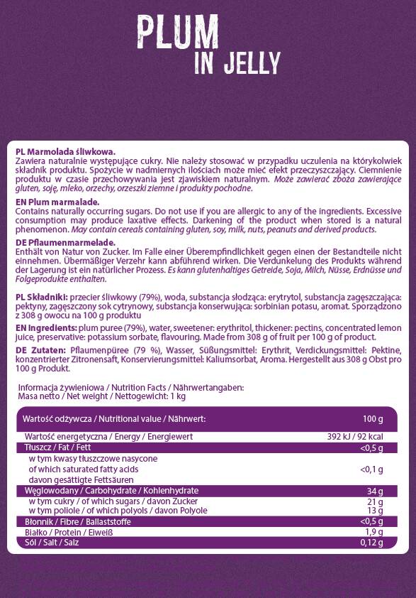 Fruse in Gelee | Plum - 1000 Gramm