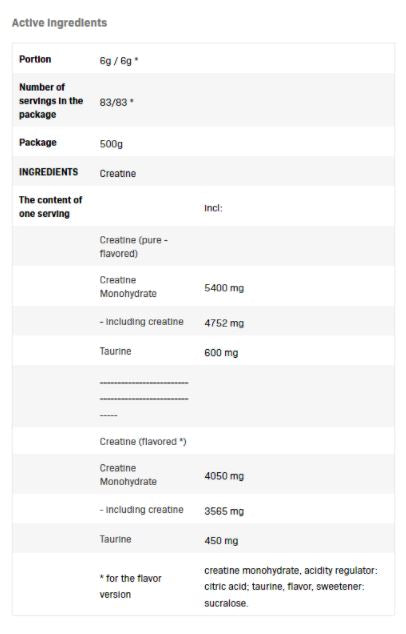 Kreatingeschmack - 0,500 kg