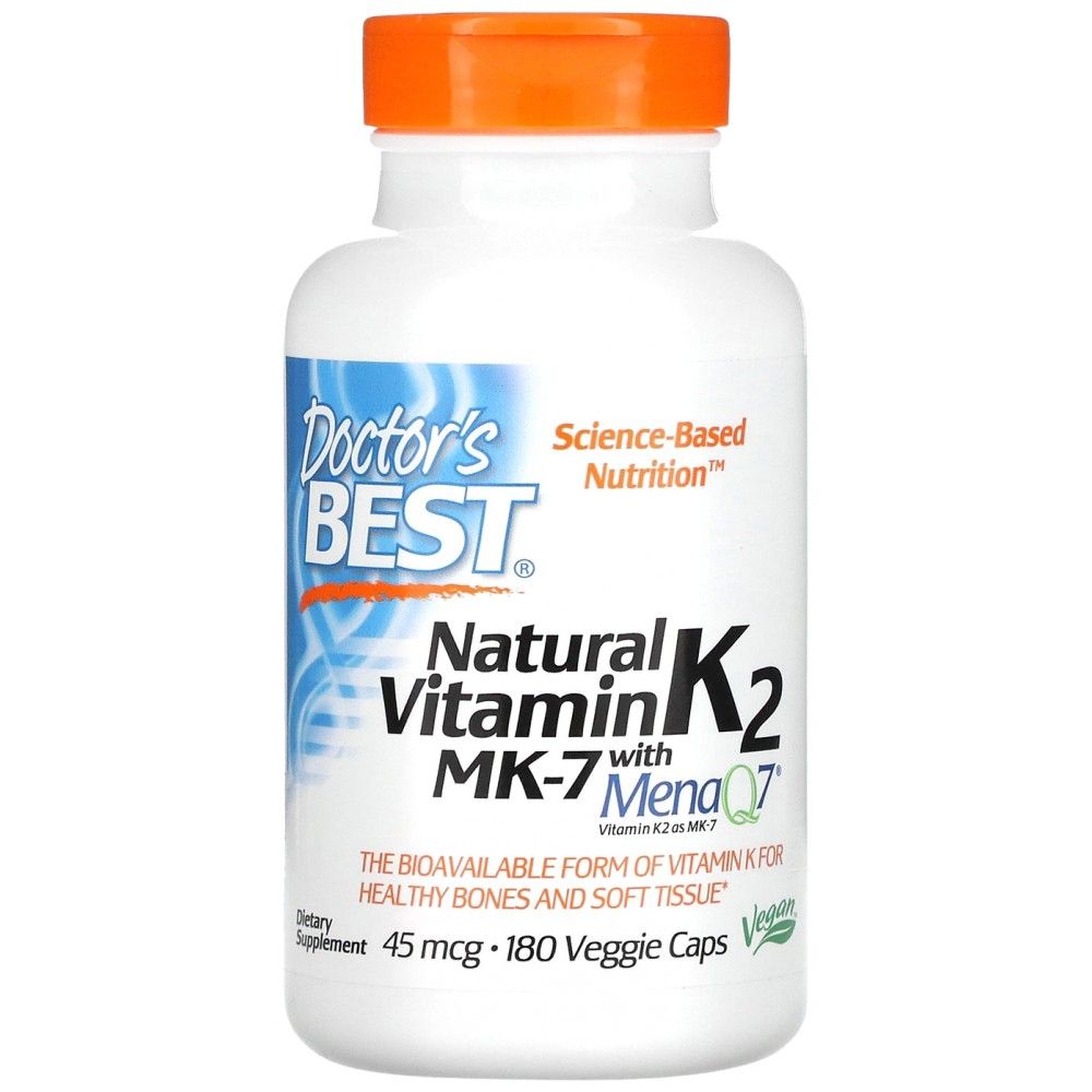 Beste natürliche Vitamin K2 MK -7 45 mcg - 180 Kapseln
