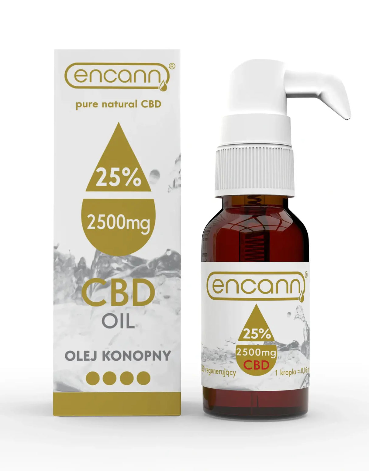 Регенериращо масло CBD 25% 2500 мг 10 мл опаковка Encann - Feel You