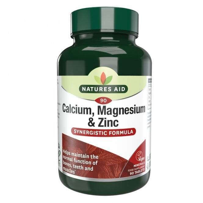 Calcium, Magnesium and Zinc (Calcium, Magnesium + Zinc) 90 tablets NaturesAid - Nutra Best Europe